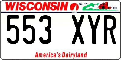 WI license plate 553XYR