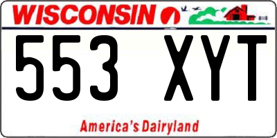 WI license plate 553XYT