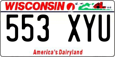 WI license plate 553XYU