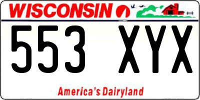 WI license plate 553XYX