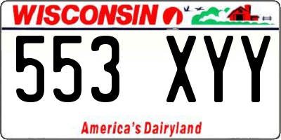 WI license plate 553XYY