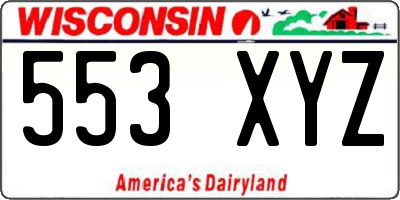 WI license plate 553XYZ