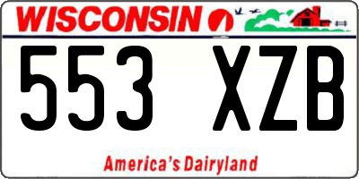 WI license plate 553XZB