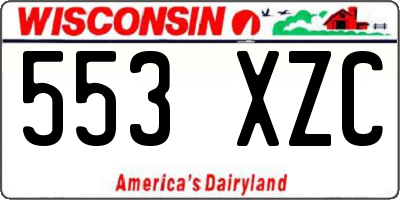 WI license plate 553XZC