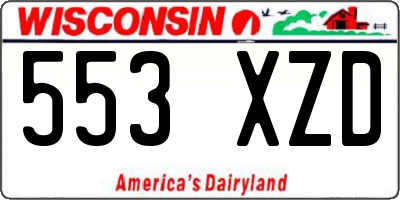 WI license plate 553XZD