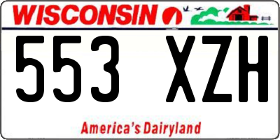 WI license plate 553XZH