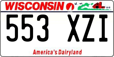 WI license plate 553XZI