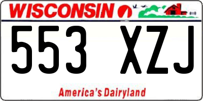WI license plate 553XZJ