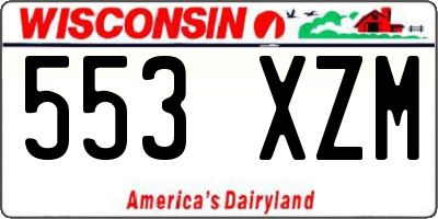 WI license plate 553XZM