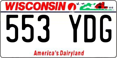 WI license plate 553YDG