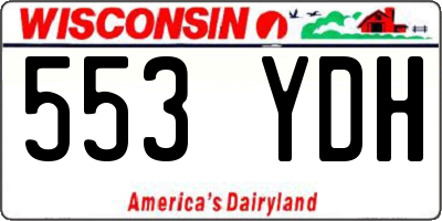 WI license plate 553YDH