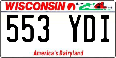 WI license plate 553YDI
