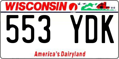WI license plate 553YDK