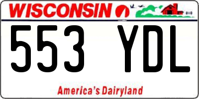 WI license plate 553YDL