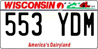 WI license plate 553YDM