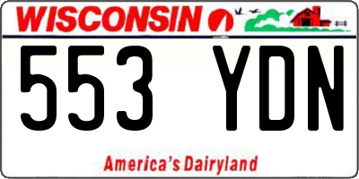 WI license plate 553YDN