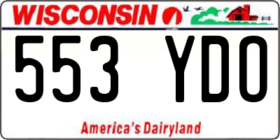 WI license plate 553YDO