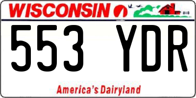 WI license plate 553YDR
