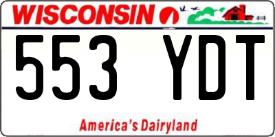 WI license plate 553YDT
