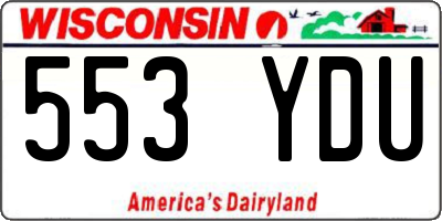 WI license plate 553YDU