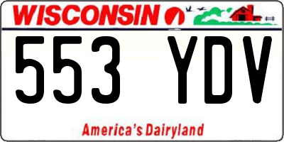 WI license plate 553YDV