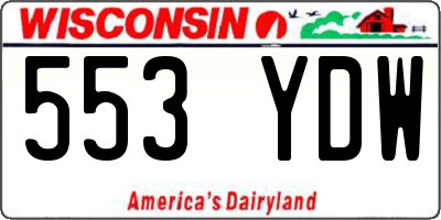 WI license plate 553YDW