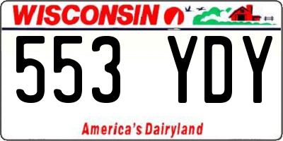 WI license plate 553YDY