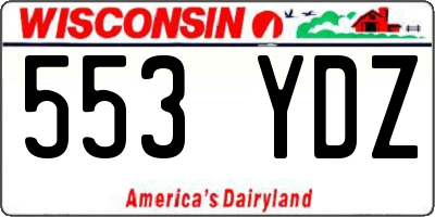 WI license plate 553YDZ
