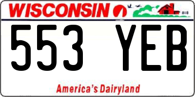 WI license plate 553YEB