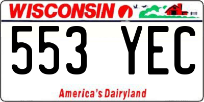 WI license plate 553YEC