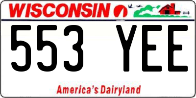 WI license plate 553YEE