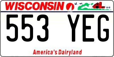 WI license plate 553YEG
