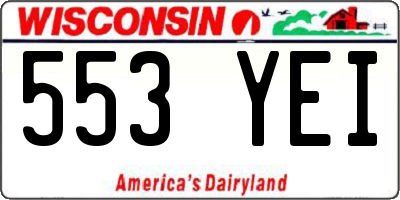 WI license plate 553YEI