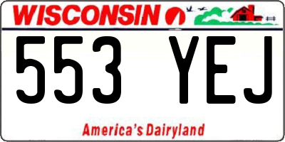 WI license plate 553YEJ