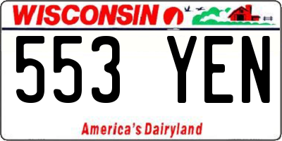 WI license plate 553YEN