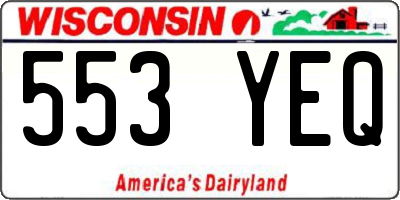 WI license plate 553YEQ