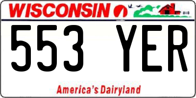 WI license plate 553YER