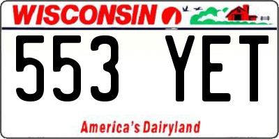 WI license plate 553YET
