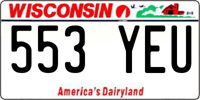WI license plate 553YEU