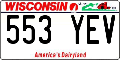 WI license plate 553YEV