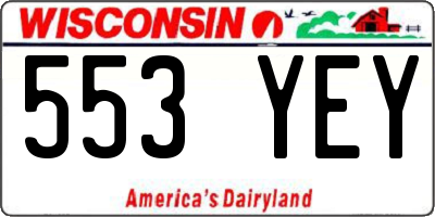 WI license plate 553YEY