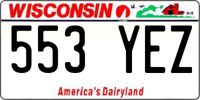 WI license plate 553YEZ