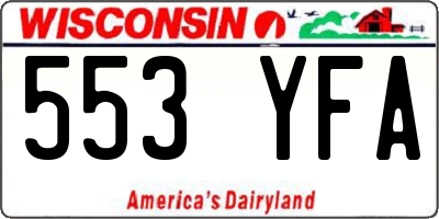 WI license plate 553YFA