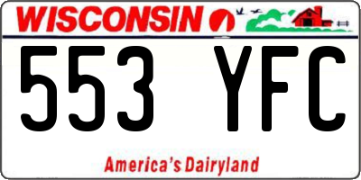 WI license plate 553YFC