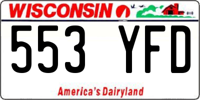 WI license plate 553YFD