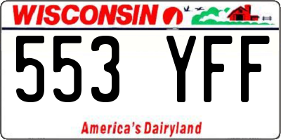 WI license plate 553YFF