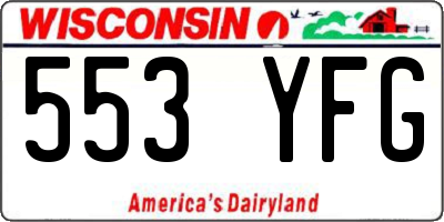 WI license plate 553YFG