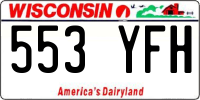 WI license plate 553YFH