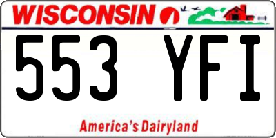 WI license plate 553YFI