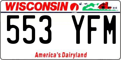 WI license plate 553YFM